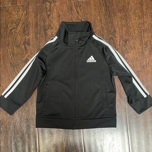 Adidas Black Track Jacket with White Accents